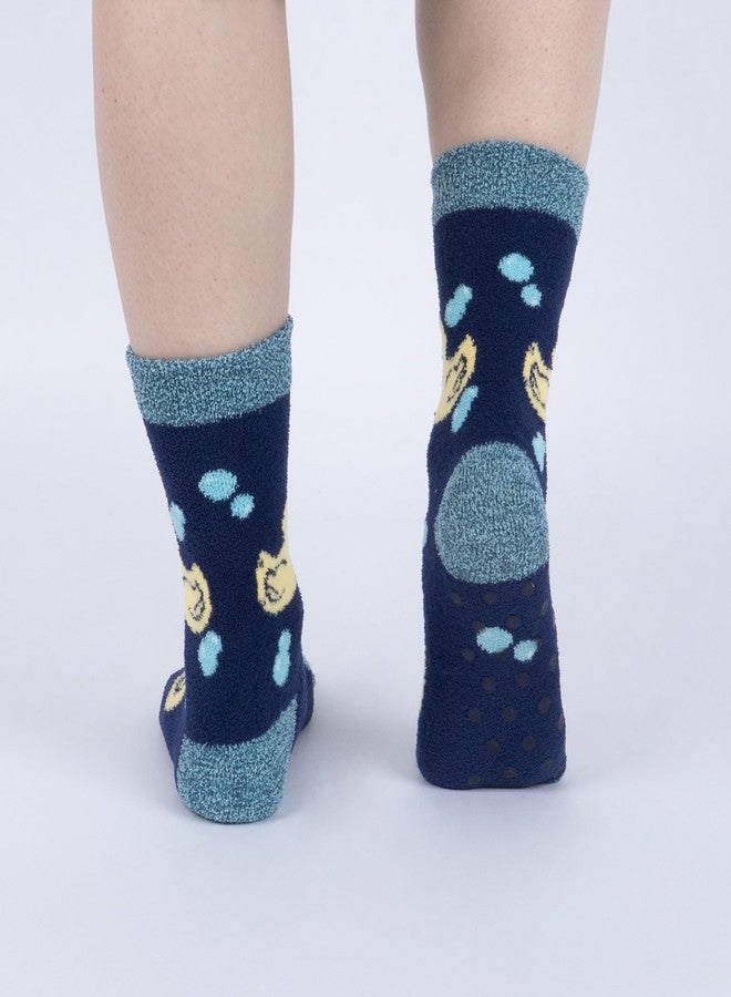 Sock It To Me جوارب نسائية ناعمة مانعة للانزلاق، من ماركة "سوك إت تو مي" (Sock It To Me) بتصميم بطة مطاطية، لون أزرق. - Image 4
